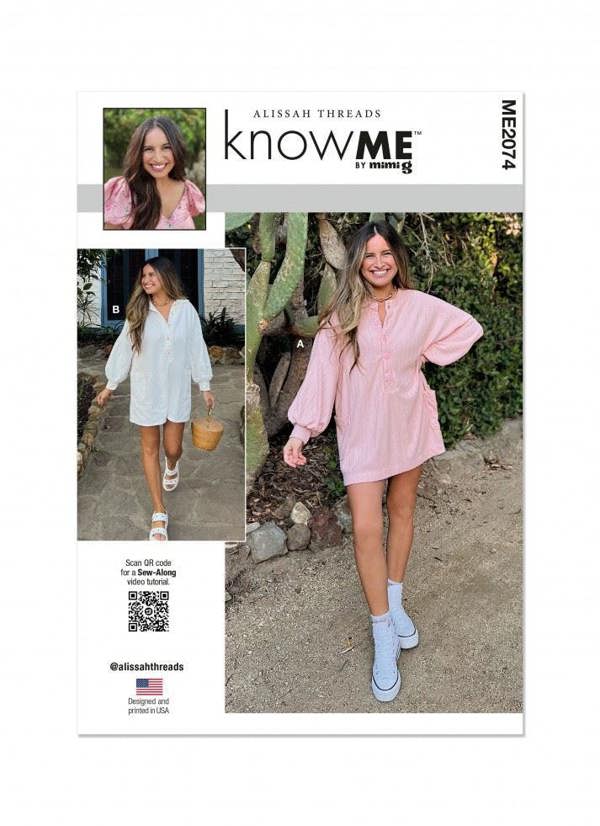 Know Me Sewing Pattern 2074, Jumpsuits, Dresses for Women, D5 (4-6-8-10-12) - Intermediate