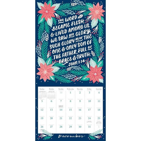 Religion Illustrated Bible Verses Calendar 2027, Wall Calendars, Month To View, Lifestyle, Gift