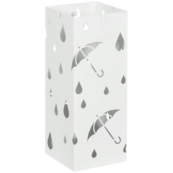 White six-umbrella umbrella stand with raindrop and umbrella cutout pattern