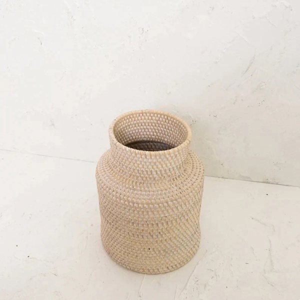 Wicker woven vase in 2 colours - Coastal Villa Homeware