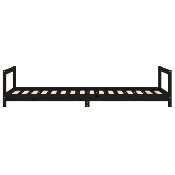 Berkfield Kids Bed Frame Black 80x200 cm Solid Wood Pine