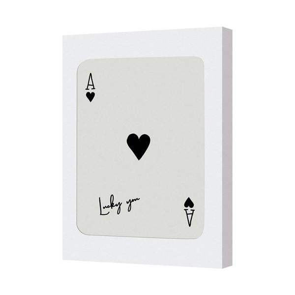 Benjamin Tate Design Contemporary Canvas Wall Art Ace Of Hearts Card Print In Deep Frame