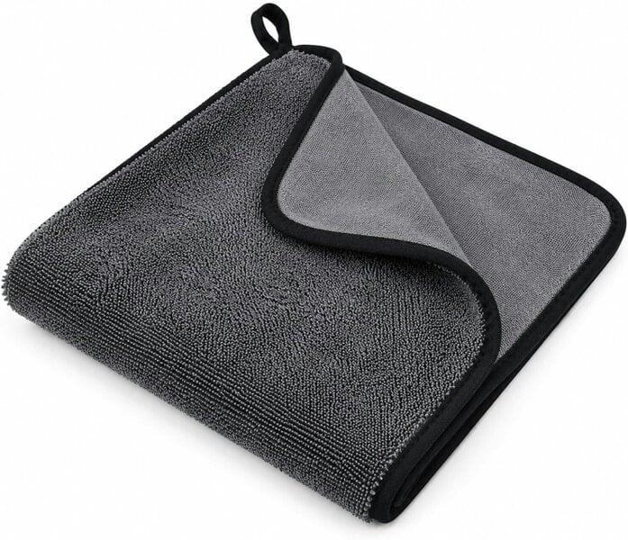 ATEK Bathroom Drying Cloth XL 40 x 60cm – Super Absorbent Microfibre Cleaning Towel for Shower Glass, Mirrors, Tiles & Bathroom Surfaces – Grey