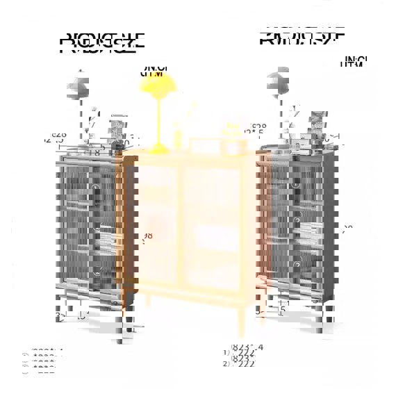 Hedda Sideboard with Glass Doors, Oak-Rit Concept-Rit Concept