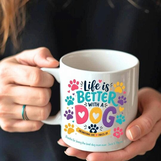 Aye Do Gifts Personalised Life is Better with a Dog Mug Gift