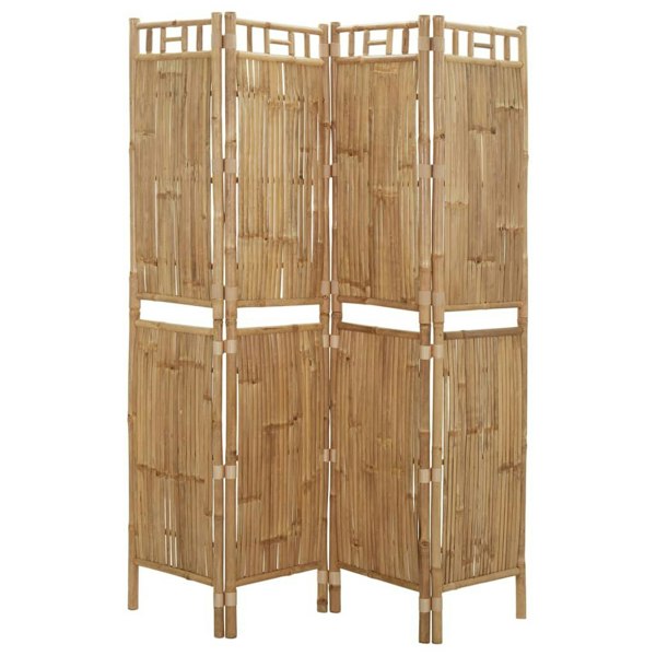 Berkfield 4-Panel Room Divider Bamboo 160x180 cm