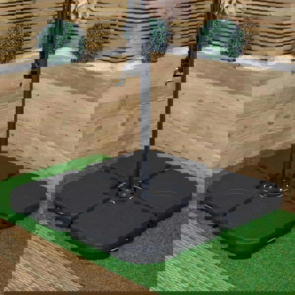 Samuel Alexander 3m Cantilever Banana Garden Parasol in Beige with Crank Handle and Parasol Base Weights Included