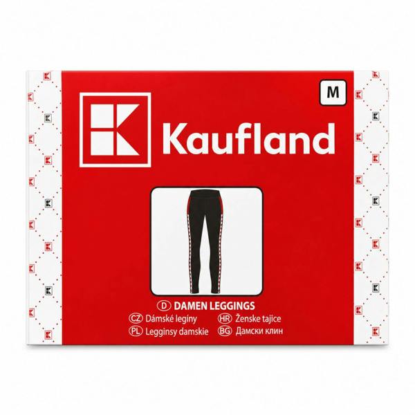 Tex-ass Kaufland Women's Logo Cotton Stretch Leggings Black Red Size M