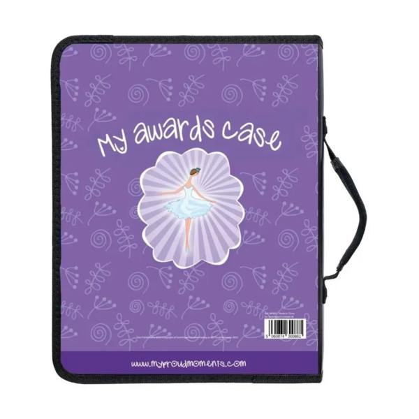 Purple ballerina award case for proud moments medals with padded handle