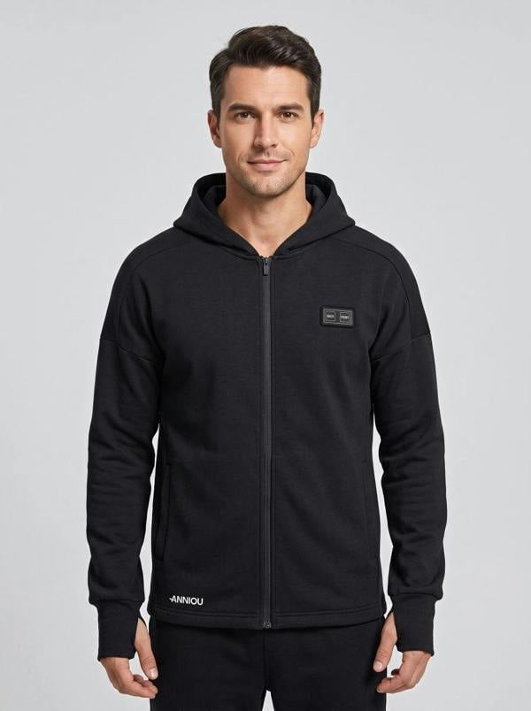 Anniou Men's Full-Zip Heated Hoodie