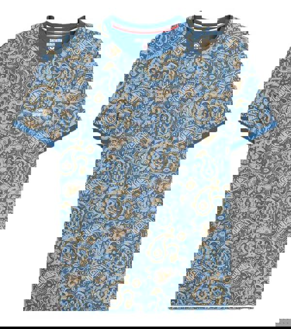 Lambretta Mens All Over Paisley Branded Retro Casual T-Shirt