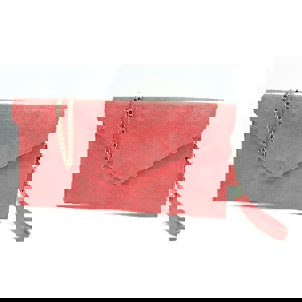 Kitise Genuine Italian Suede Envelope Style Cluth Bag Purse Flat Messenger Handbag