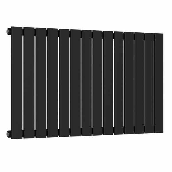 MYHOMEWARE Black 1060 x 600 mm Modern Vertical Flat Panel Designer Radiator Single Panel Radiator Heater
