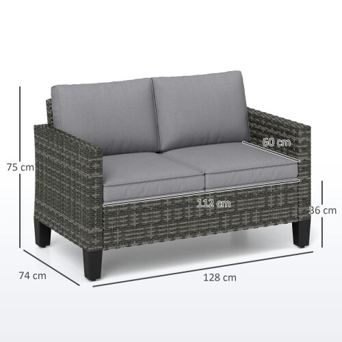 Wyld Haus Nolo Dark Grey 2 Seater Outdoor Sofa With Cushions