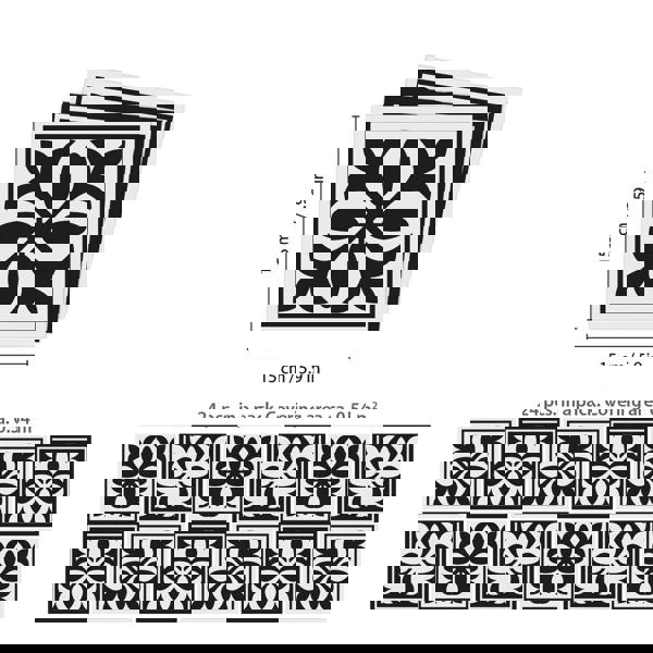 WT1574 - Emma Monocromatic Black Victorian Wall Tile Sticker Set - 15 x 15 cm (6 x 6 in) - 24 pcs