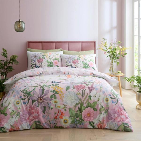 RHS Enchanted Butterfly Garden Pink Duvet Cover Set