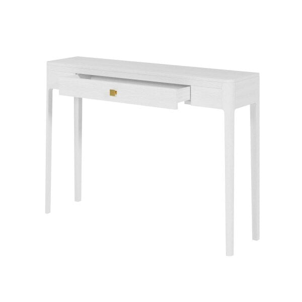 Wyld Haus Goldie White Wood Grain One Drawer Console Table