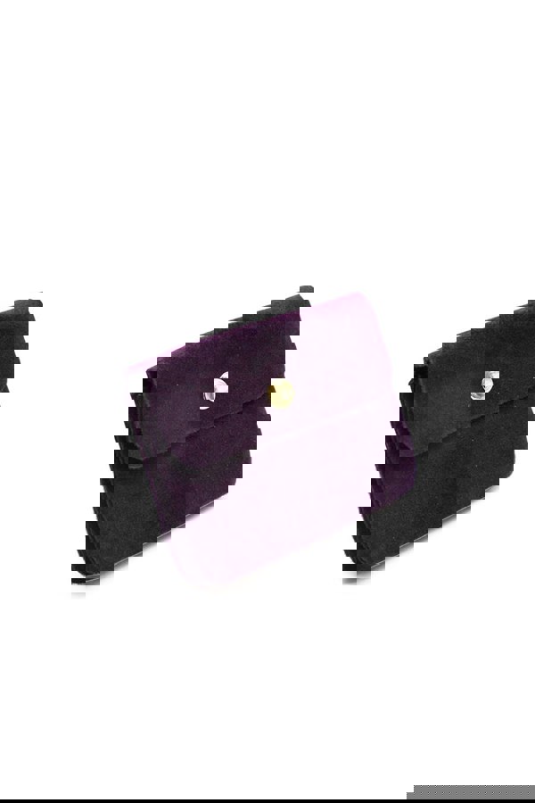 Pluspup Compact Snap Button Slim Fit Italian Genuine Suede Purse