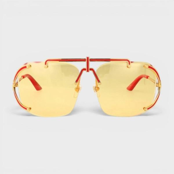 Casablanca Stainless Steel Aviator Yellow Gold Red Enamel