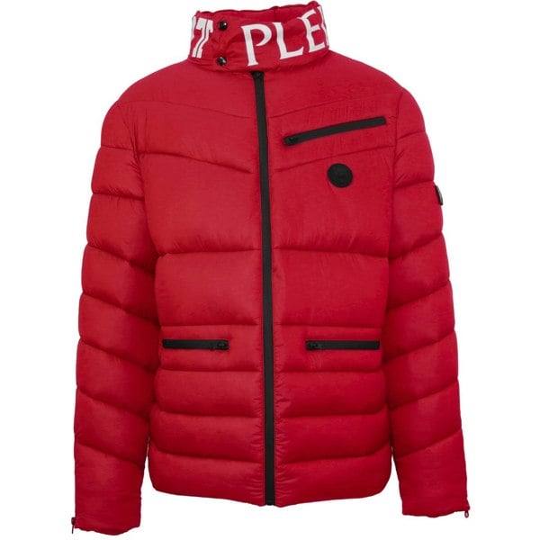 Plein Sport Padded Bold Logo Jacket - Red