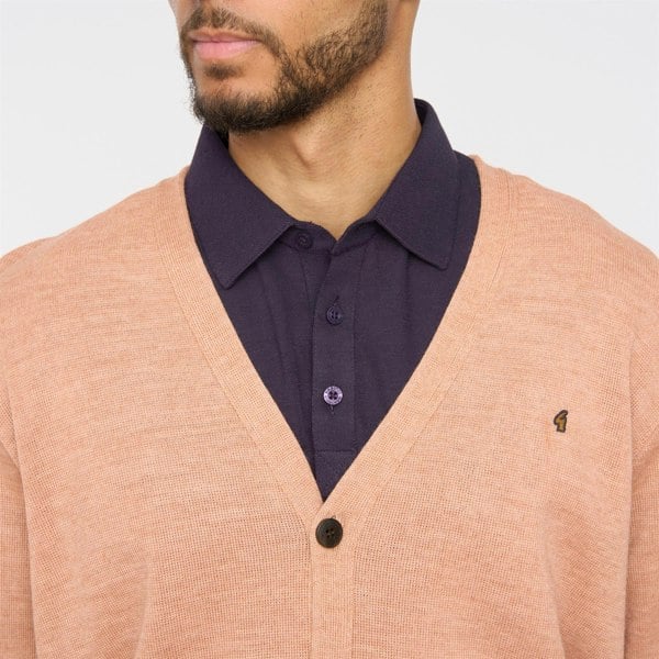 Gabicci G54K02 Mens Plain Vee Kneck Cardigan Gabicci Classic - PEACH