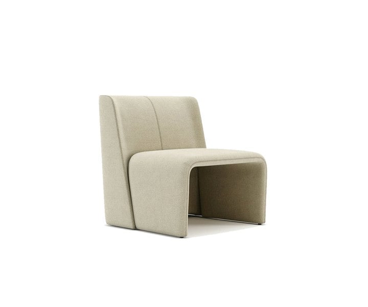 The Legacy Armchair by Domkapa: Innovative design meets comfort. This armless chair features customizable upholstery for a personalized touch.