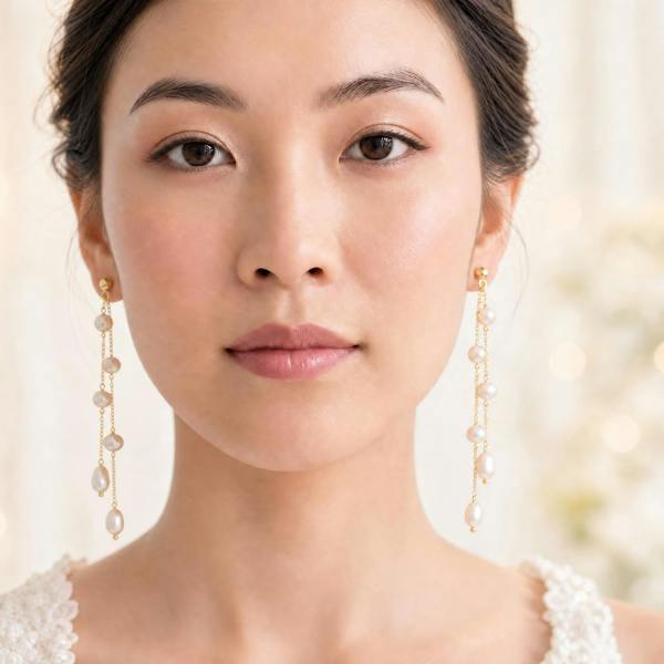 Gold Trip Timeless Pearl Double Drop Earrings