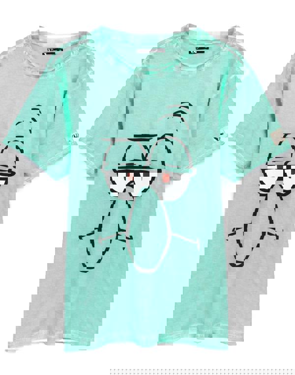 SpongeBob SquarePants Mens Green Squidward Short Sleeved T-Shirt