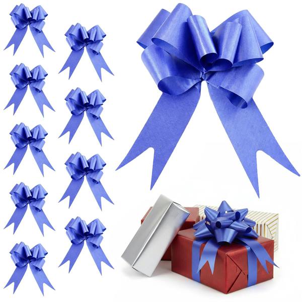 30mm Navy Blue Pull Bows, 10 Pack to 60 Pack Ribbon Gift Bows for Wrapping and Décor image 1