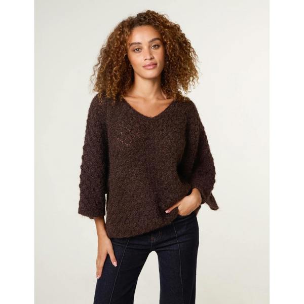 Blue Vanilla Pointelle Knit Batwing Jumper