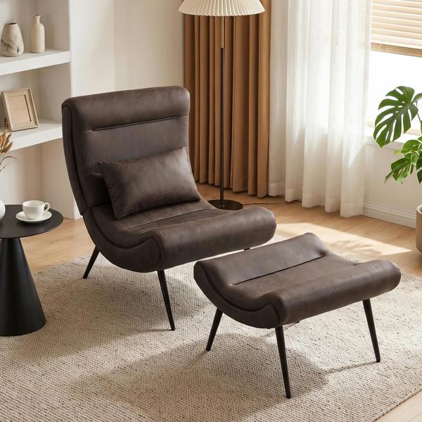 Accent Chair with Ottoman