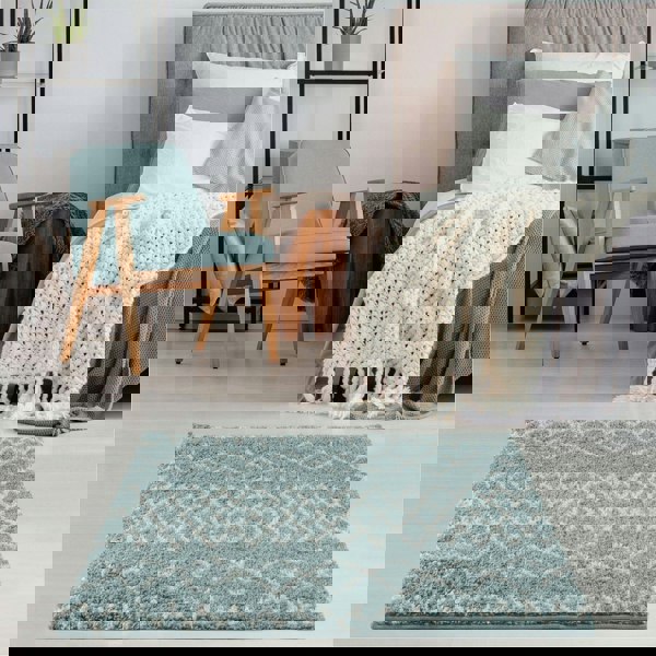 Moroccan shaggy rug rich texture and elegant design floor-heating compatible