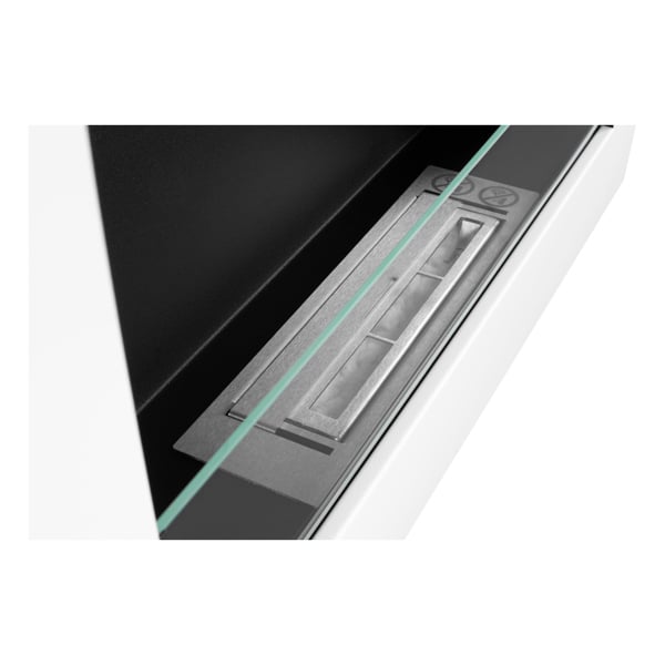 BIOFireplacesGMT Bioethanol Fireplace Wall Mounted 650x400 White Matt with Glass Ventless