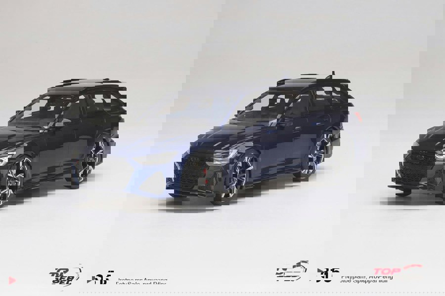 TSM Audi RS6 Avant Carbon Black Navarra Blue Metallic 1:18 Scale TSM TS0315