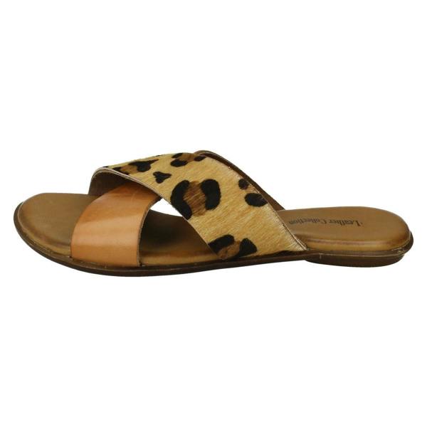 Leather Collection Ladies Leather Collection X Strap Vamp Sandals