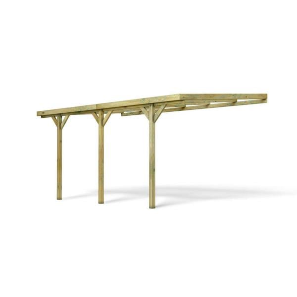 Cerland Henri Wall-Mounted Wooden Carport 3m x 5.25m Pressure Treated Pergola