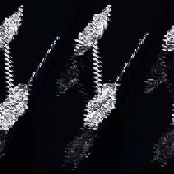 T. H. Baker 18ct White Gold 0.74ct Brilliant Cut Diamond Stud Earrings 04-80-033/24-01-639-640