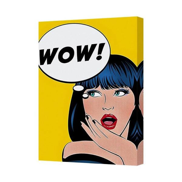 Benjamin Tate Design Pop Art Canvas Print Wow Woman Pop Art Wall Decor For Modern Interiors
