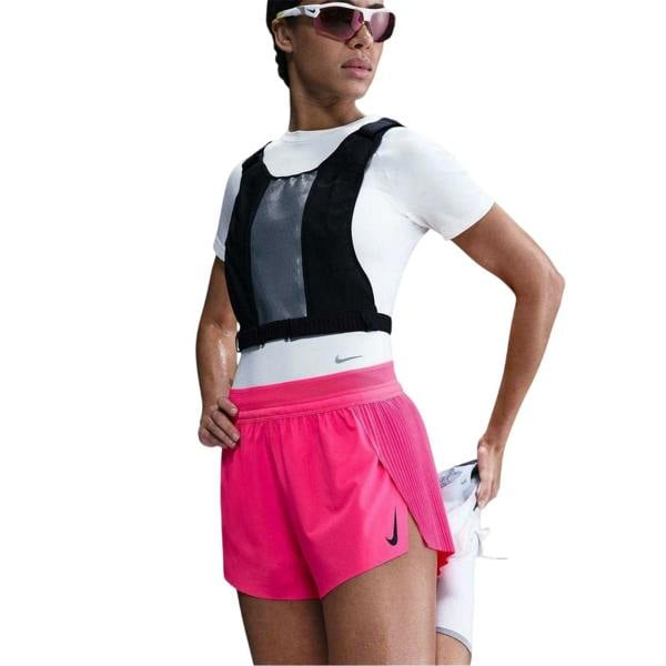 Nike Womens/Ladies Aero Swift Pleated Mid Rise Running Shorts - Hyper Pink - 
