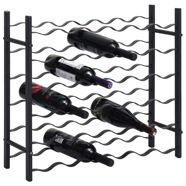 Berkfield Wine Rack for 36 Bottles Black Iron