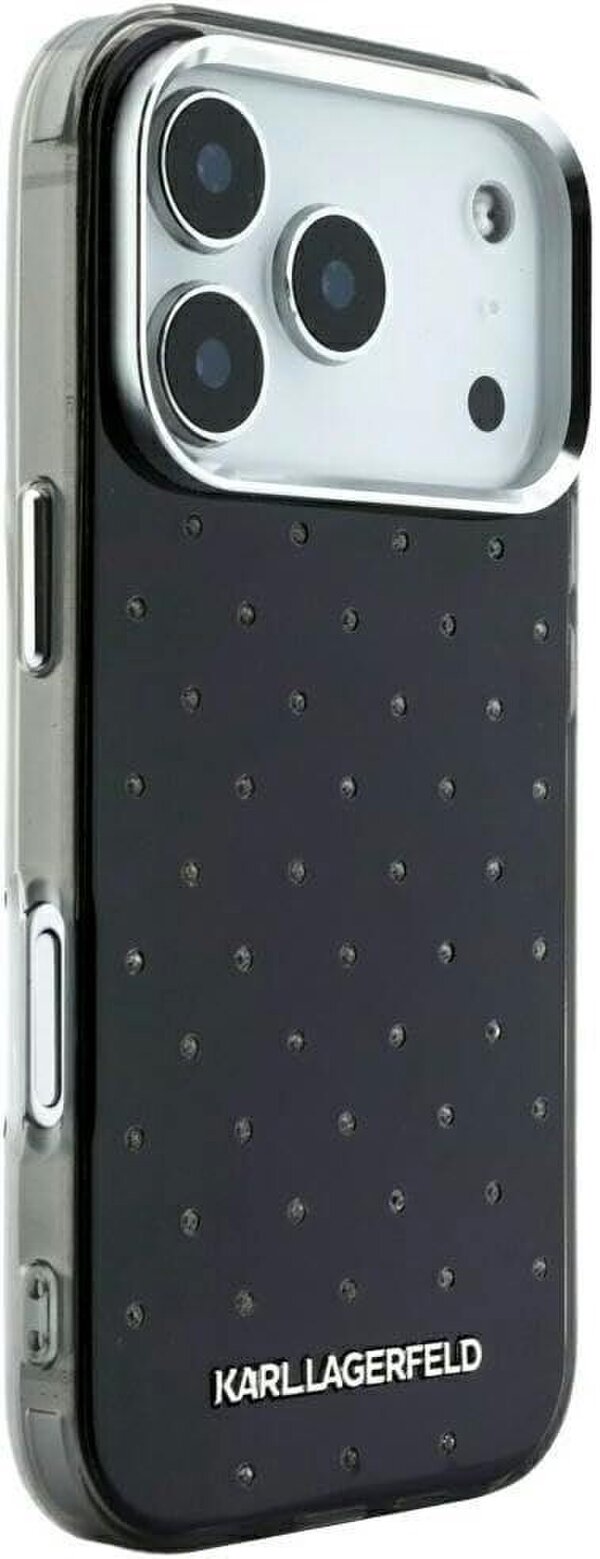 Karl Lagerfeld IML Rhinestones Allover and Electroplated Logo Case for iPhone 17/18 Pro 6.3" Black - KLHCP18L6HCRDKLK