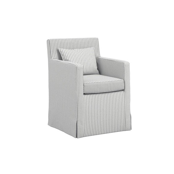 Wyld Haus Isabella Grey and White Stripe Upholstered Armchair