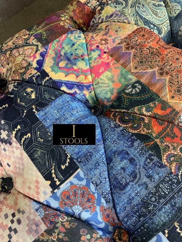 ISTOOLS Demask Upholstered Footstool Ottoman – Handmade Stylish Seating