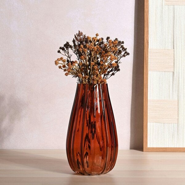 Hestia Glass Vase - Amber