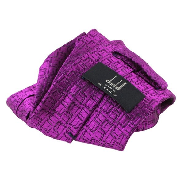 Dunhill silk tie in a geometric longtail pattern