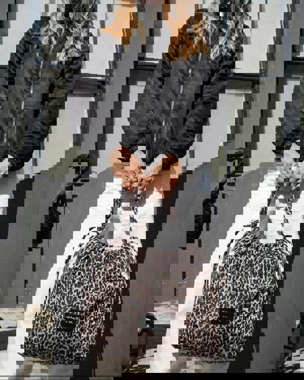 Tiba + Marl Luna Drawstring Changing Tote Leopard Print