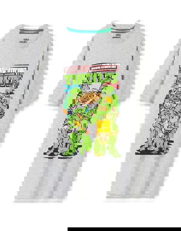 Teenage Mutant Ninja Turtles Mens Black Pizza Short Sleeve Long Leg Pyjama Set