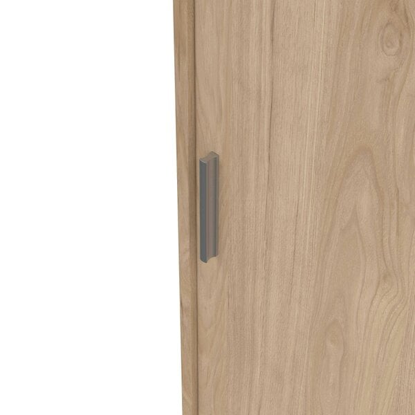 Wyld Haus Budapest Natural Oak Effect Wood Wardrobe 3 Doors 3 Drawers