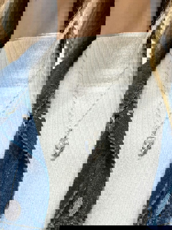 SVNX Small Heart Locket Necklace in Silver Colour