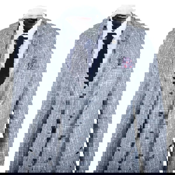 TruClothing IM11 - Men's Light Blue 3 Piece Plaid Check Suit